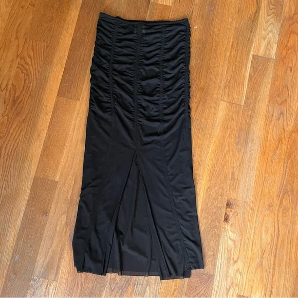 Sheer Mesh Maxi Pencil Skirt with Slit - S - Picture 6 of 8